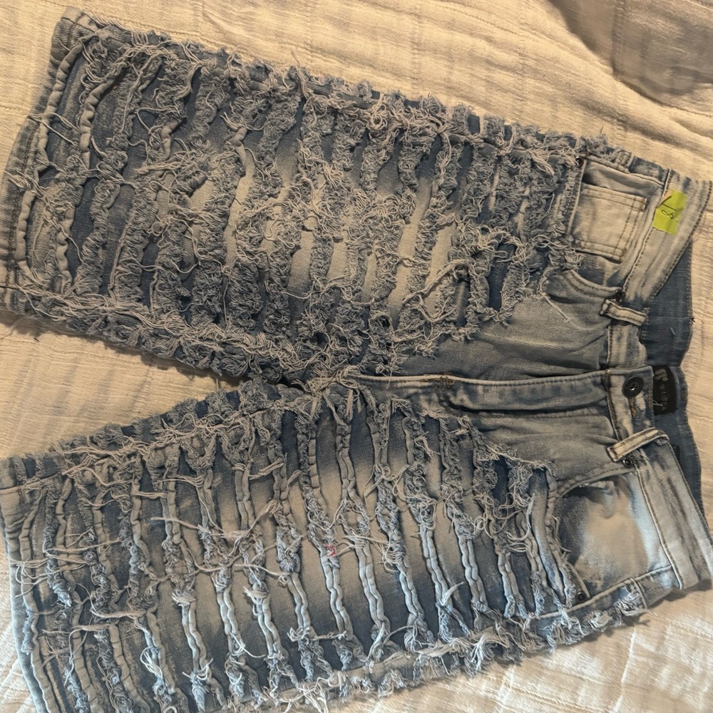 Waimea 18 Distressed Blue Denim Shorts